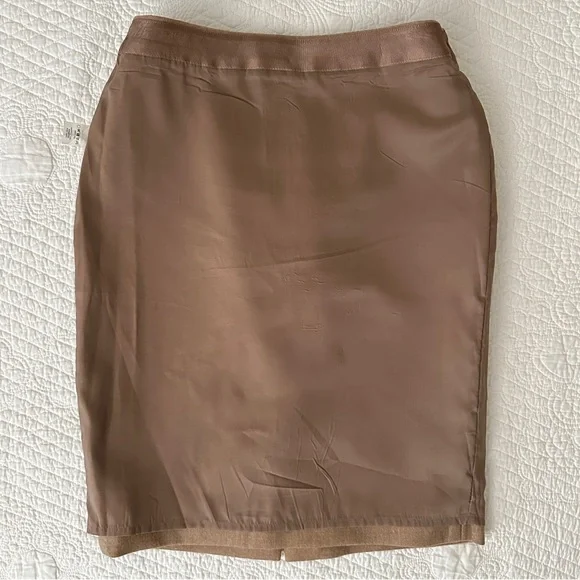 J. Crew Women’s Tan Double Serge Wool No. 2 Pencil Skirt Size 4 - Picture 11 of 13